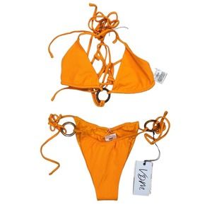 Free People VDM Ziggy Reversible Bikini Top and Bottom Size Small